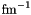 $ \mathrm{fm}^{-1} $
